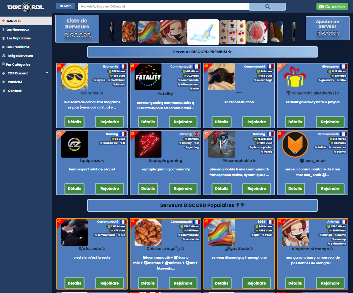 DiscordL.org : le site listant des milliers de Serveurs Discord !